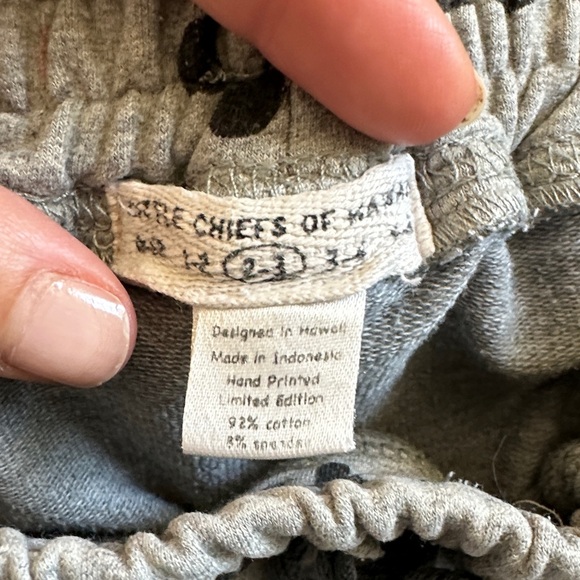 Little Chiefs of Hawaii Aloha Print Kids Jogger shorts in Gray - Picture 2 of 6